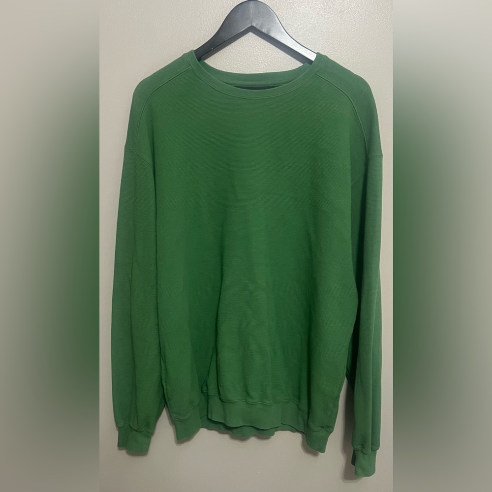 Page & Tuttle men’s green long sleeve pullover golf sweatshirt shirt size Large